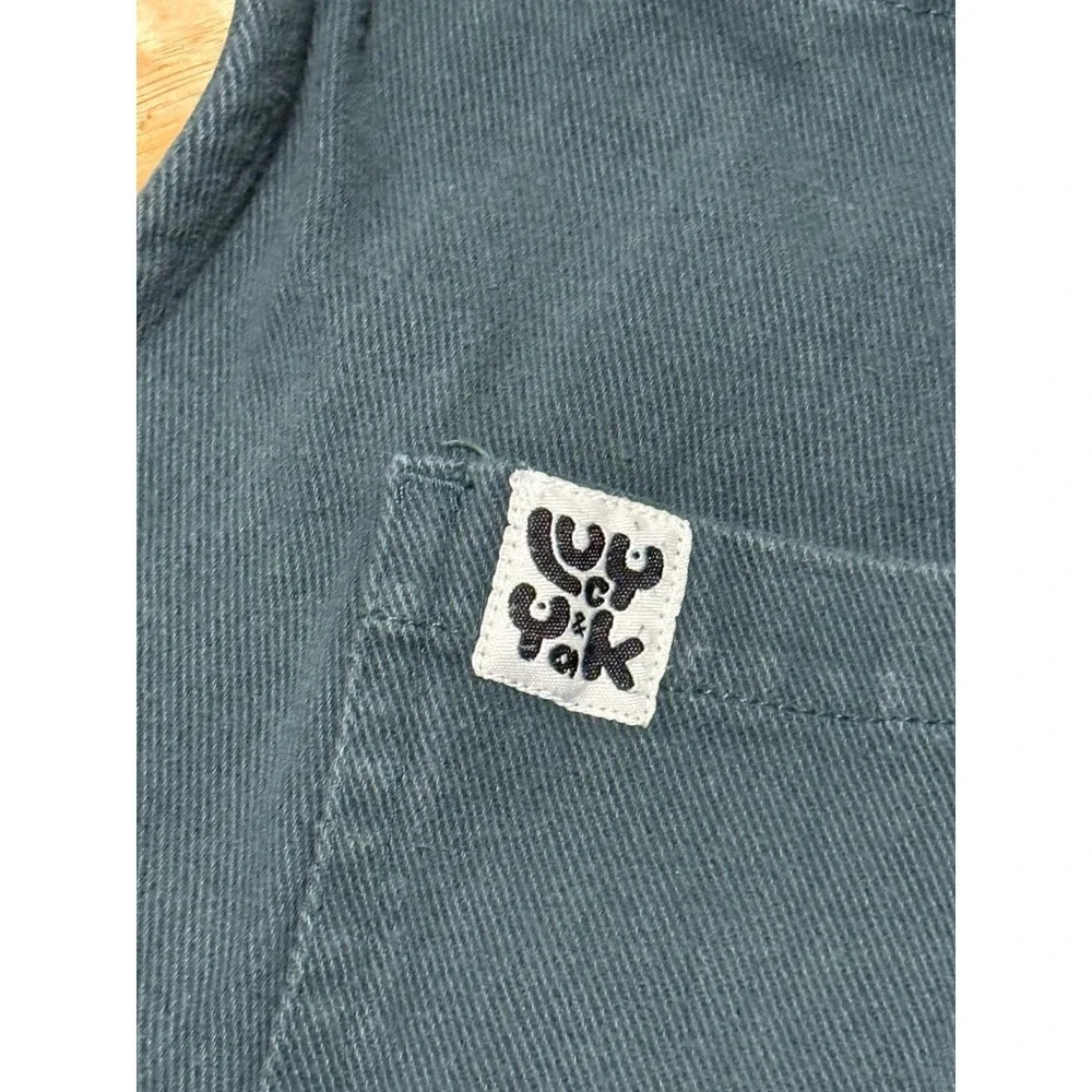 Lucy and Yak Jumpsuit Overalls Women's Size XS 30 Green Inseam 28 Square Pockets